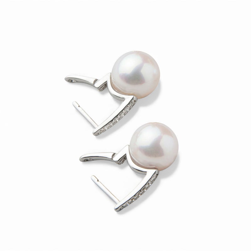 LUXE あこや真珠 ピアス8.5-9.0mm PT900