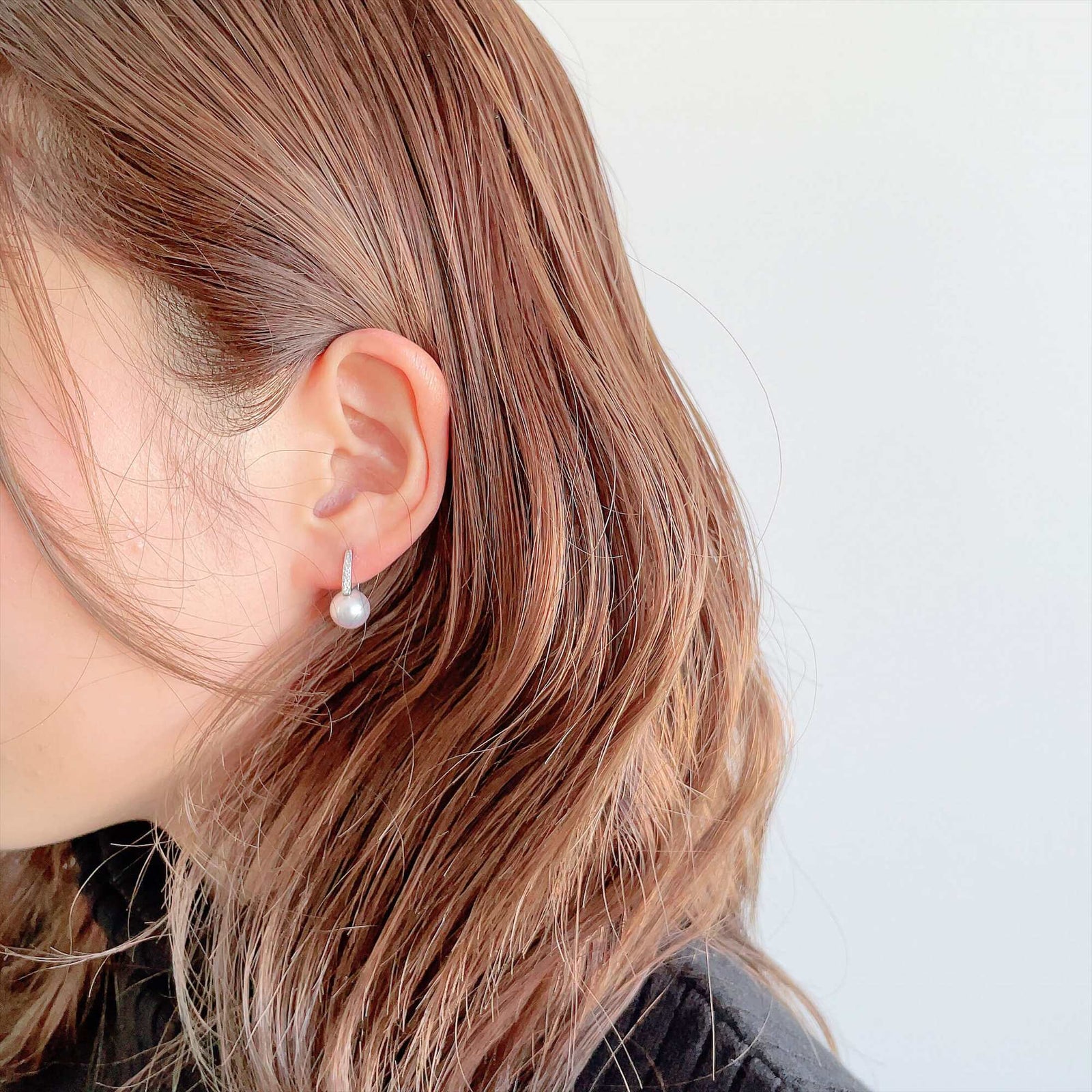 LUXE あこや真珠 ピアス8.5-9.0mm PT900