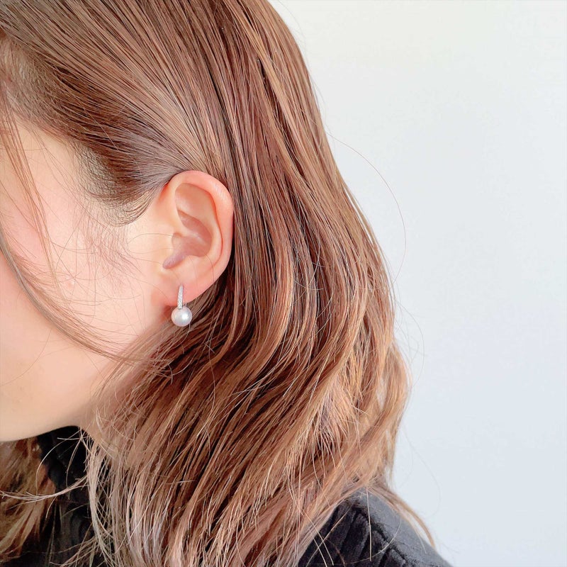 LUXE あこや真珠 ピアス8.5-9.0mm PT900