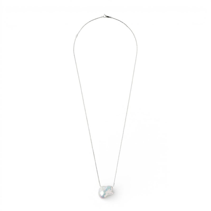 【WEB限定】Unique+ 淡水真珠 ペンダント　17mmUP K18WG オイスターバロック