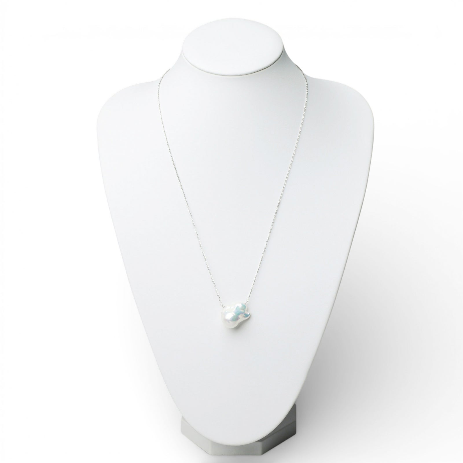 【WEB限定】Unique+ 淡水真珠 ペンダント　17mmUP K18WG オイスターバロック