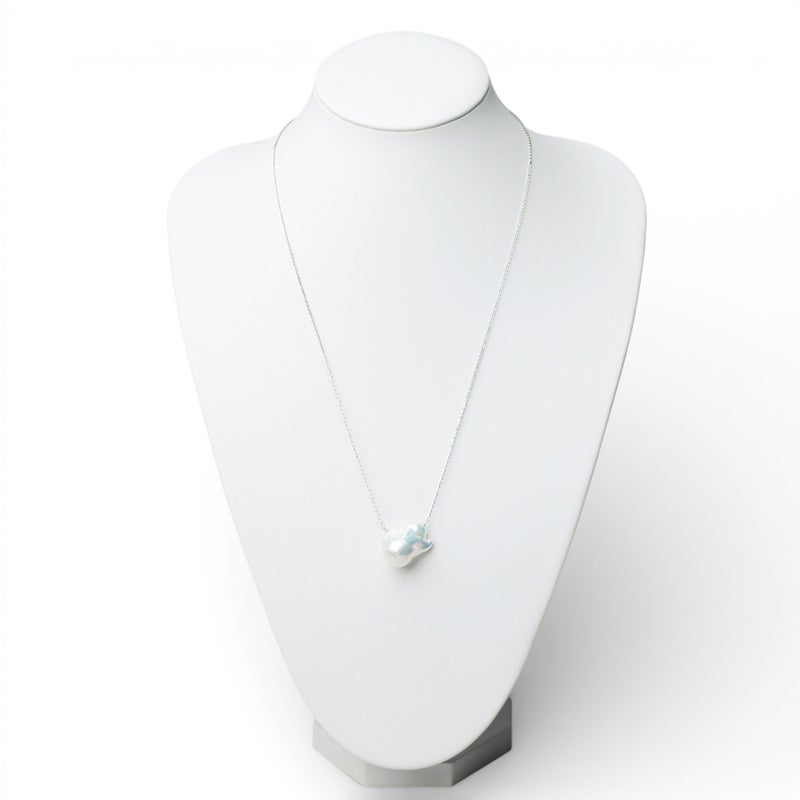 【WEB限定】Unique+ 淡水真珠 ペンダント　17mmUP K18WG オイスターバロック