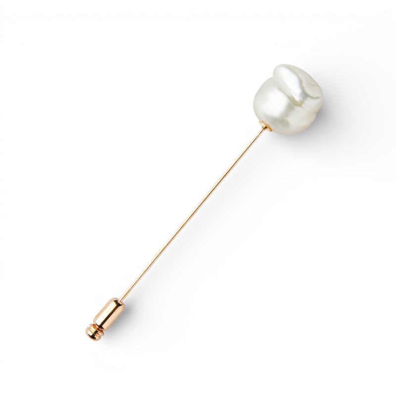 【WEB限定】Unique+ 南洋白蝶真珠 ブローチ　13mmUP SV925 GP バロック