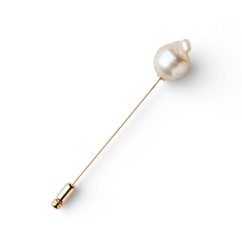 【WEB限定】Unique+ 南洋白蝶真珠 ブローチ　13mmUP SV925 GP バロック