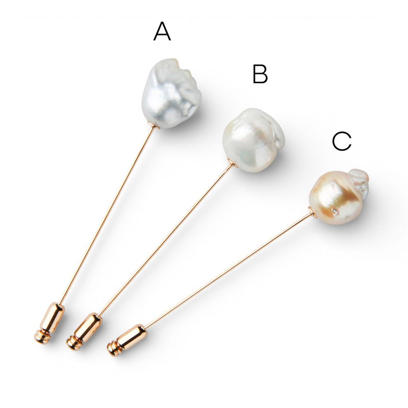 【WEB限定】Unique+ 南洋白蝶真珠 ブローチ　13mmUP SV925 GP バロック