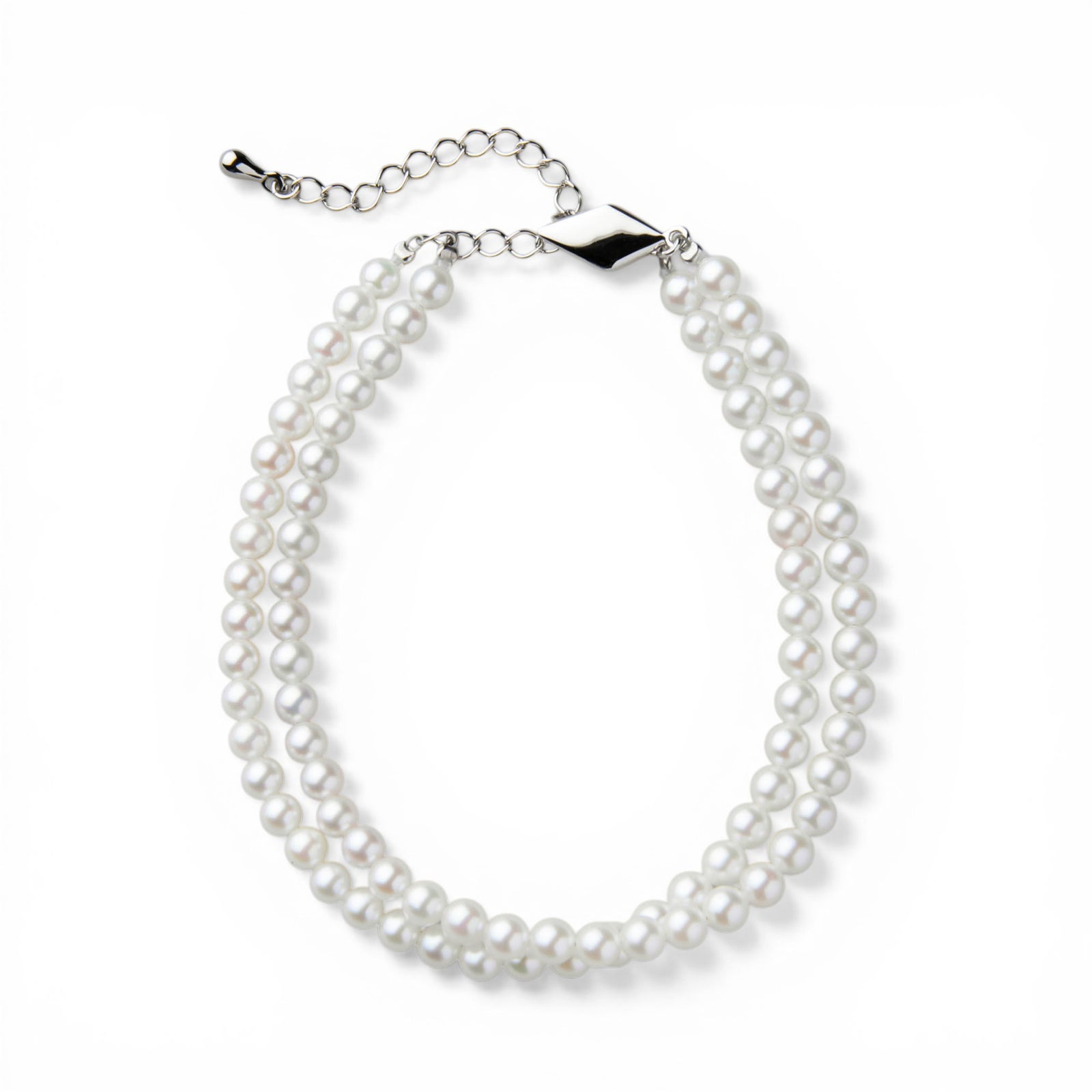 あこや真珠 2連 ブレスレット　4.0-4.5mm クリップ&アジャスター 多連