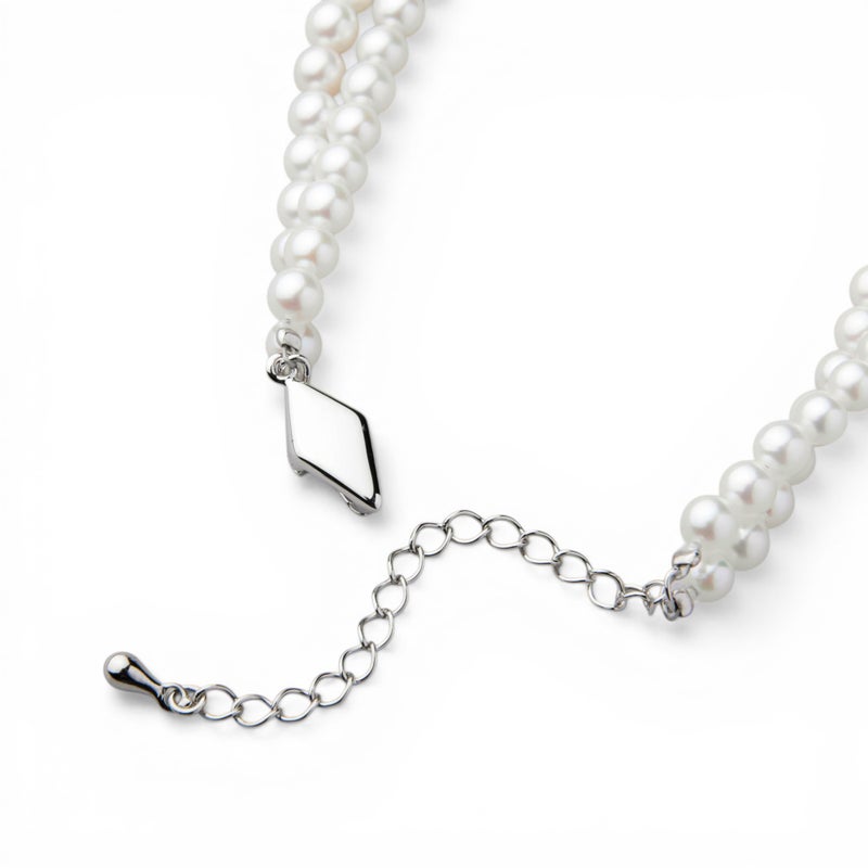 あこや真珠 2連 ブレスレット　4.0-4.5mm クリップ&アジャスター 多連