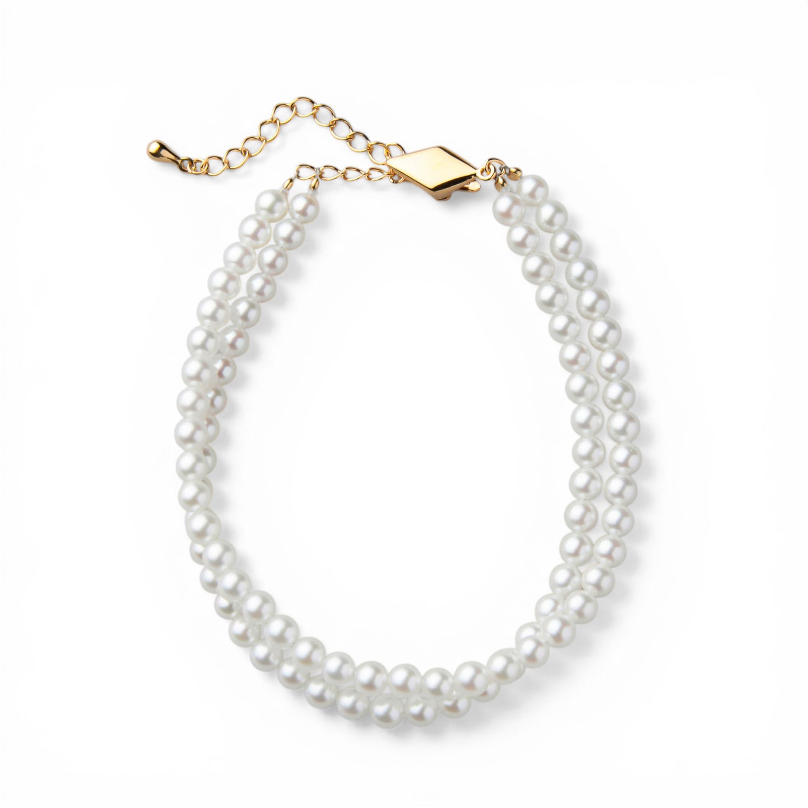 あこや真珠 2連 ブレスレット　4.0-4.5mm クリップ&アジャスター 多連