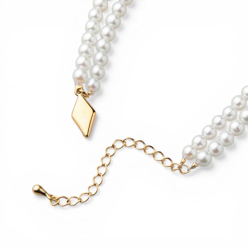 あこや真珠 2連 ブレスレット　4.0-4.5mm クリップ&アジャスター 多連