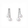 あこや真珠 ダイヤモンドピアス　5.5-6.5mm K18YG/PT900 [WSP]