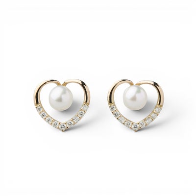 Petit Claire あこや真珠 ピアス 4.5-5.0mm K18YG/PT900 ハート | WSP 