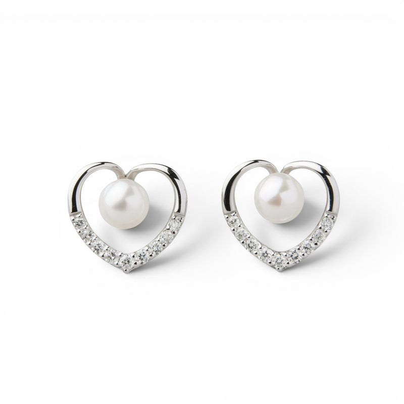 Petit Claire あこや真珠 ピアス　4.5-5.0mm K18YG/PT900 ハート