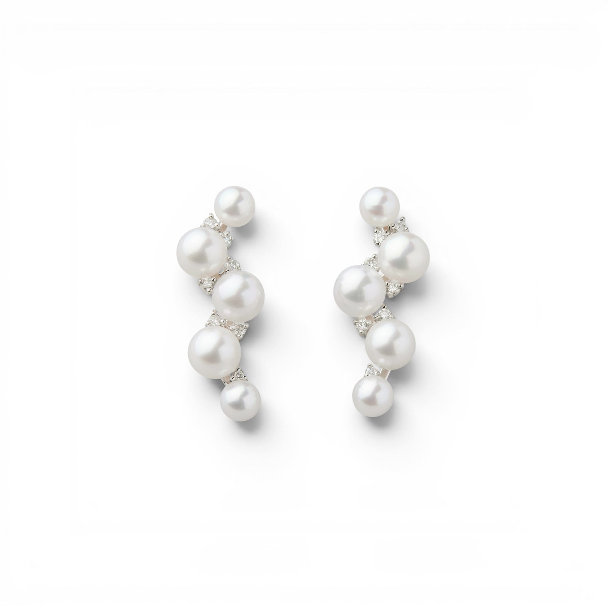 Petit Claire あこや真珠 ピアス 3.5-5.0mm PT900/K18YG | WSP（ダブル