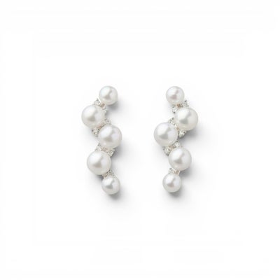 Petit Claire あこや真珠 ピアス 3.5-5.0mm PT900/K18YG | WSP（ダブル 