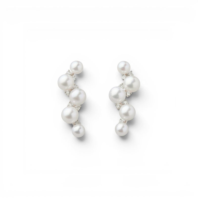 Petit Claire あこや真珠 ピアス　3.5-5.0mm PT900/K18YG