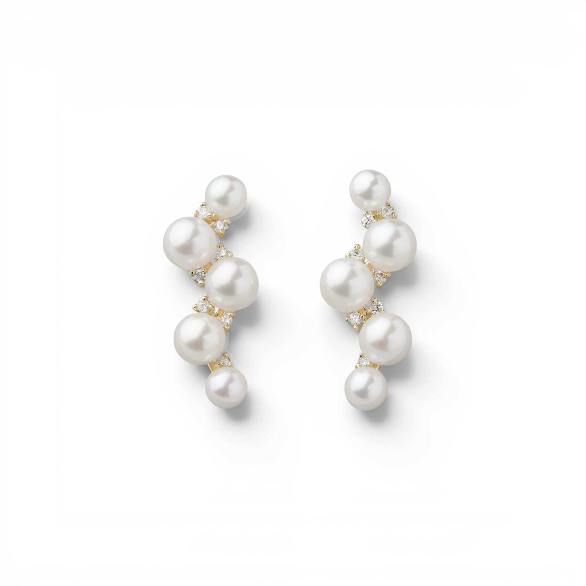 Petit Claire あこや真珠 ピアス 3.5-5.0mm PT900/K18YG | WSP（ダブル