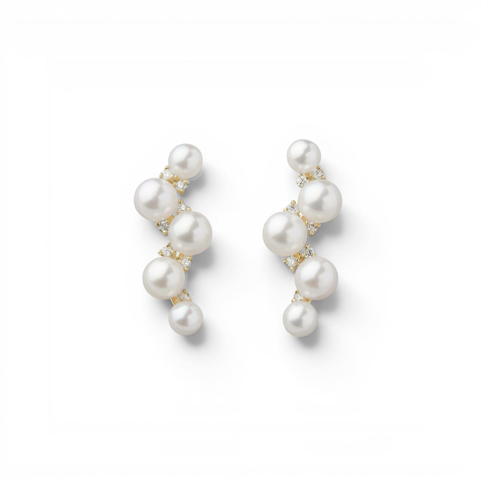 Petit Claire あこや真珠 ピアス　3.5-5.0mm PT900/K18YG