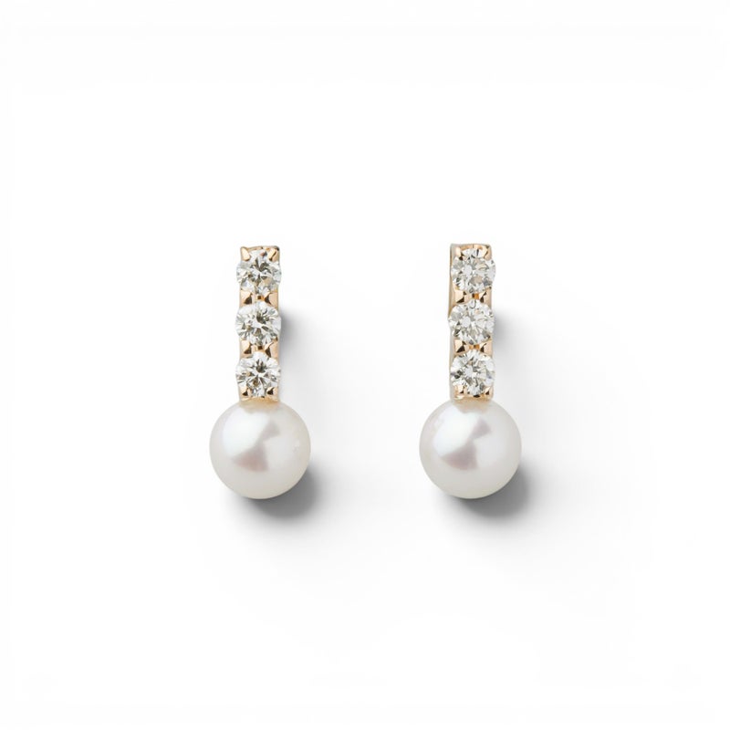 Petit Claire あこや真珠 ピアス　4.5-5.0mm PT900/K18YG