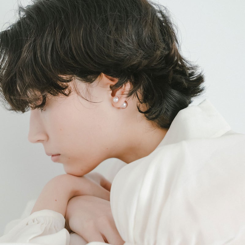 あこや真珠/淡水真珠 パールキャッチ&ピアス　7.0-7.5mm/11mmUP K18YG